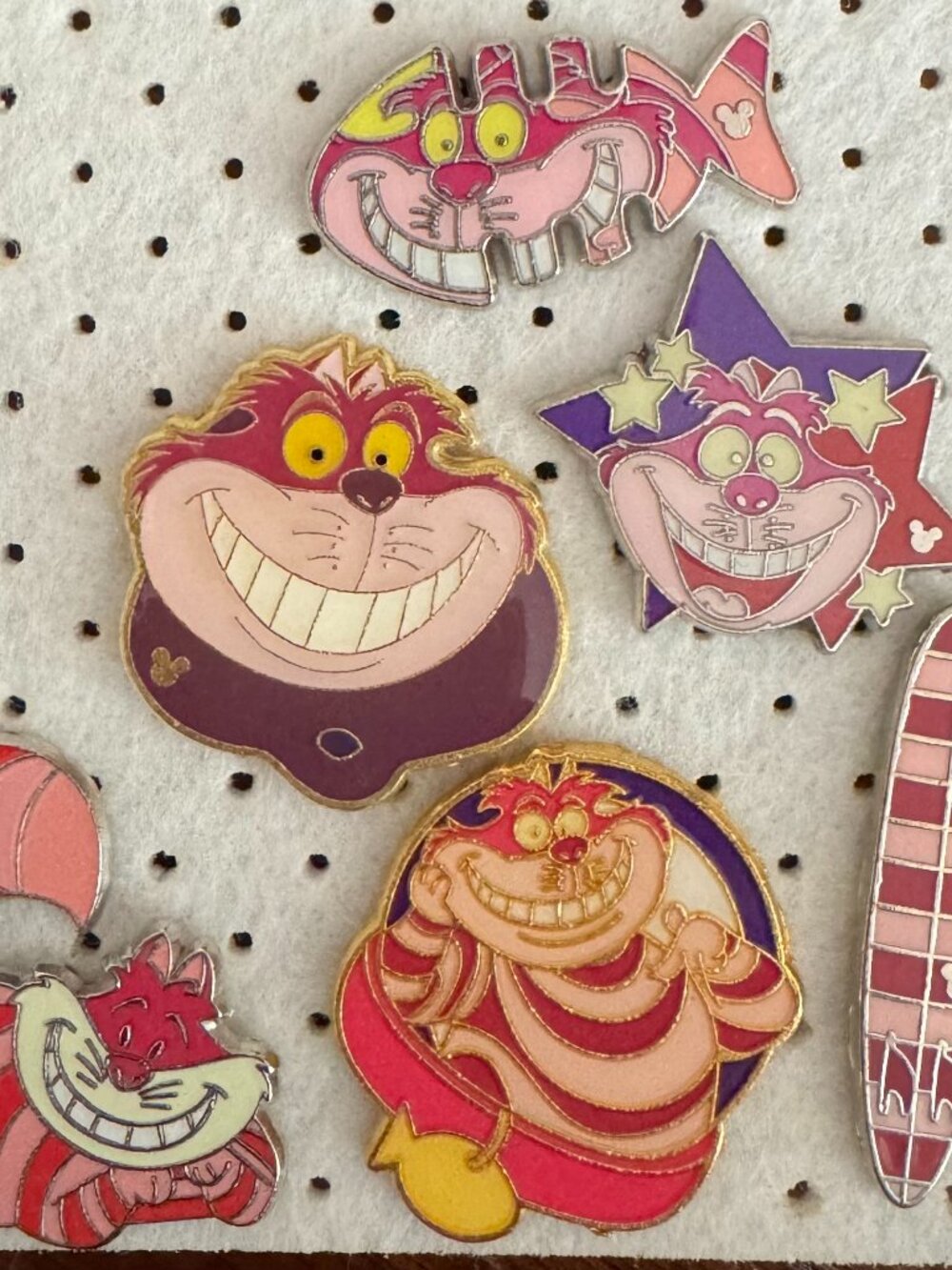 Disney Alice in Wonderland Cheshire Cat Trading Pins Lot of 6